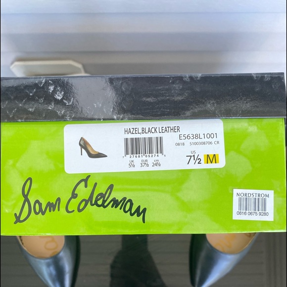 Sam Edelman black leather heels. - Picture 5 of 5